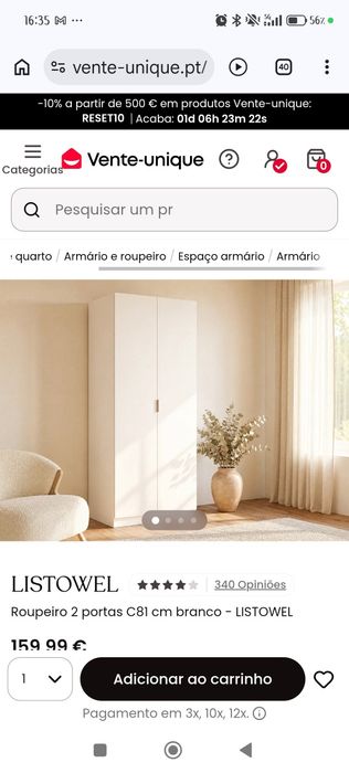 Roupeiro 2 portas (novo na caixa)