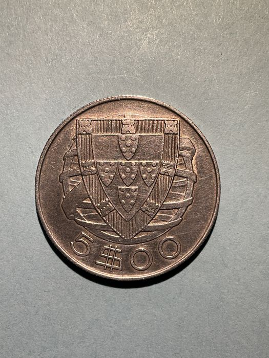 Lote de 5$00, 1937 (escassa) 1940, 1947 e 1951