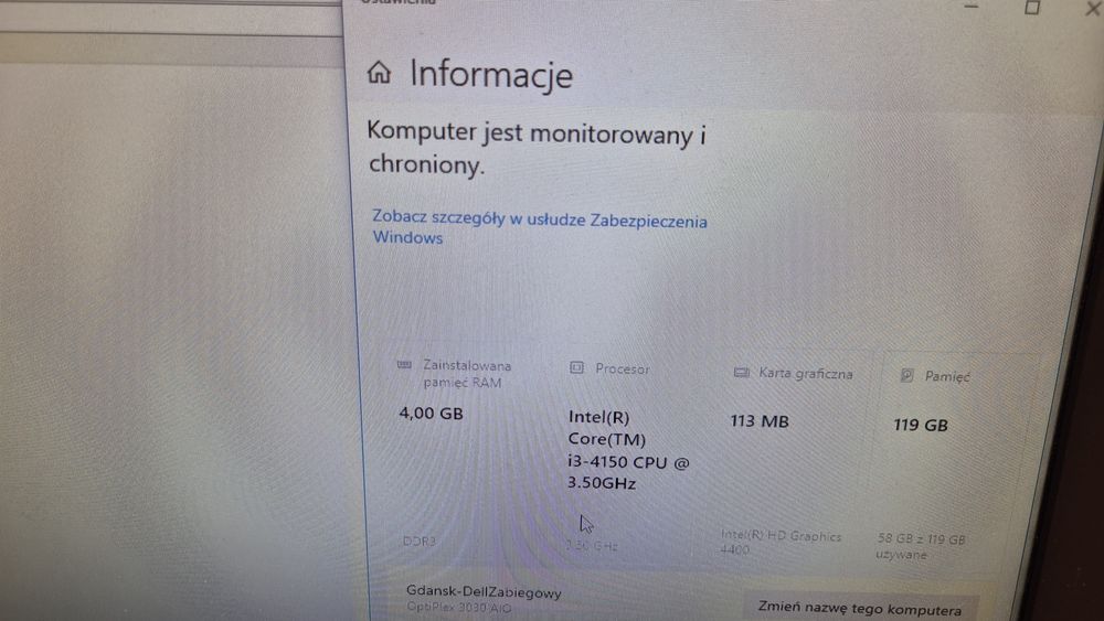 Komputer AIO Dell Optiplex 3030