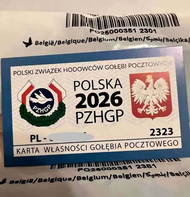 Obrączki dla Gołębi 2026