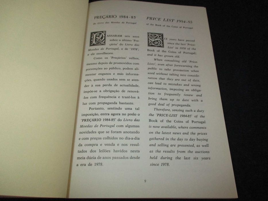 Livro das Moedas de Portugal Preçário 1987 a 1988