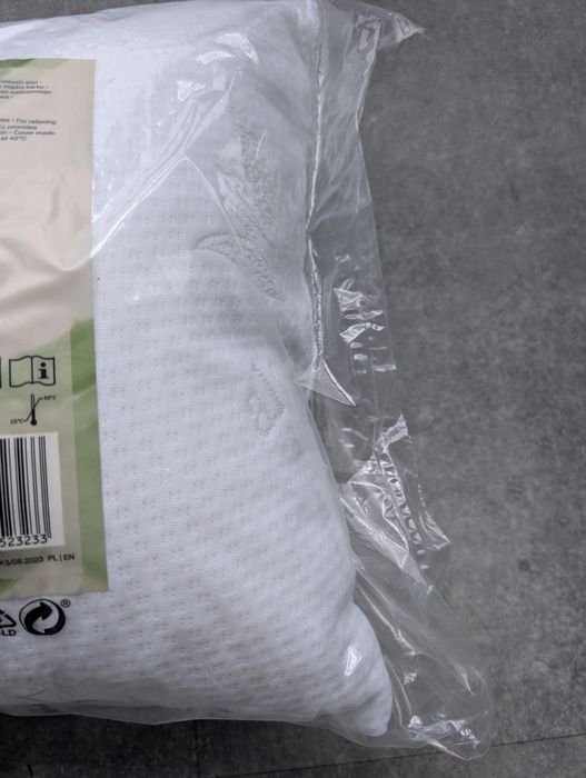 Poduszka ortopedyczna Aloe Vera, biały zdejmowany pokrowiec