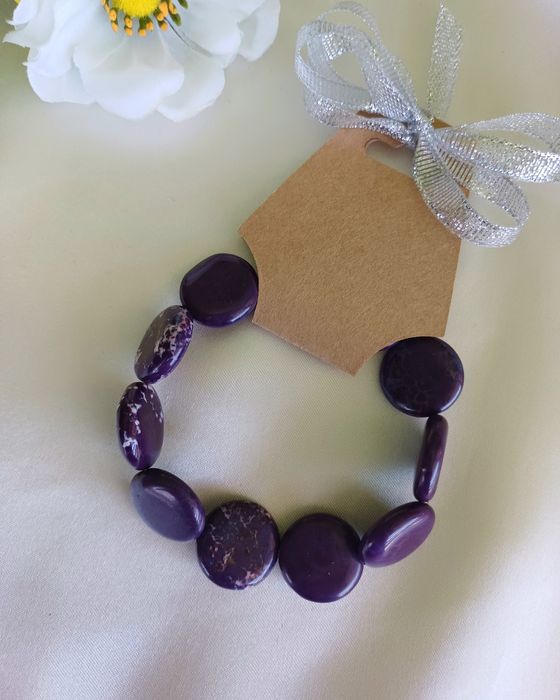 Bransoletka - Naturalny howlit fioletowy