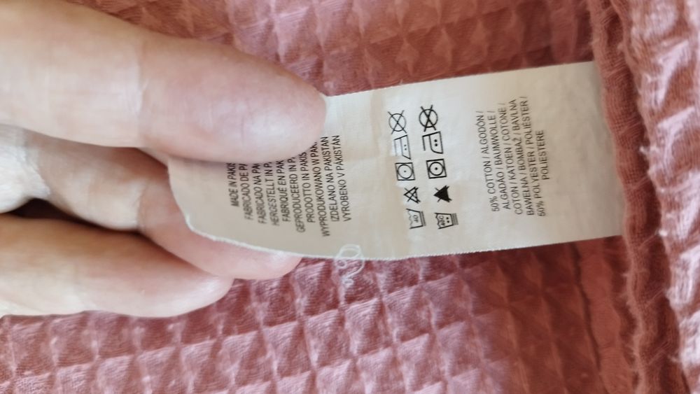 Colcha algodão cor rosa 120x150 cm