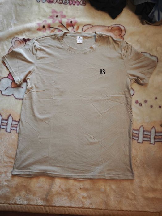 Koszula z krótkim rękawem, 100% bawełny, khaki - XL