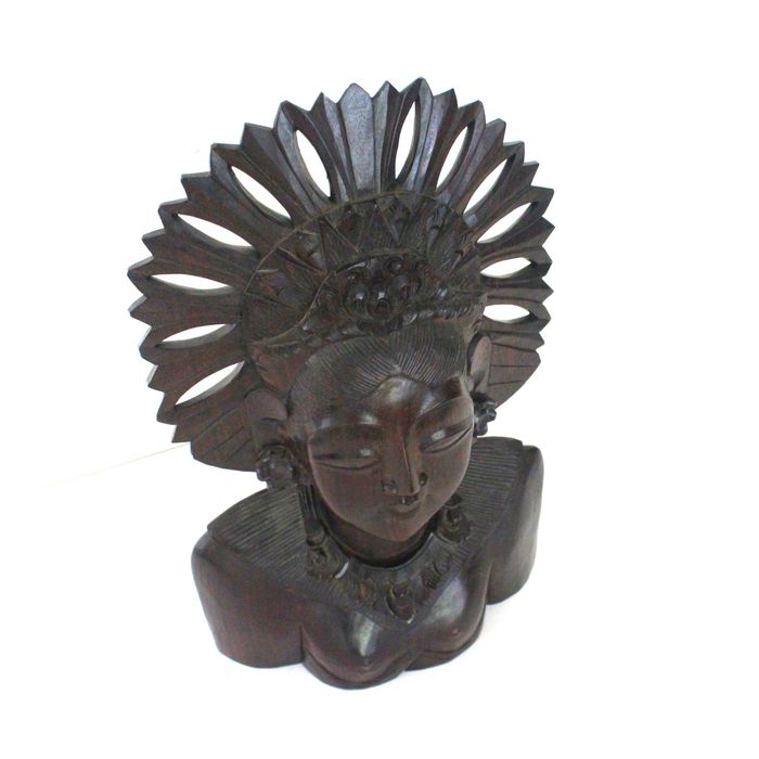 Escultura Ébano - Busto Bailarina Bali