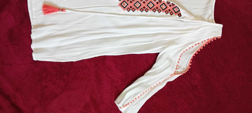 Koszula biała ethno boho s/m
