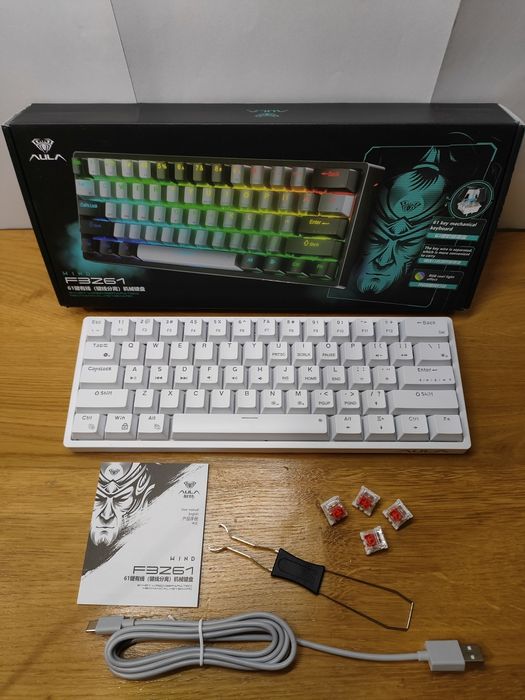 Механічна Aula F3261 ігрова клавіатура з RGB Hot-swap Red Brown switch