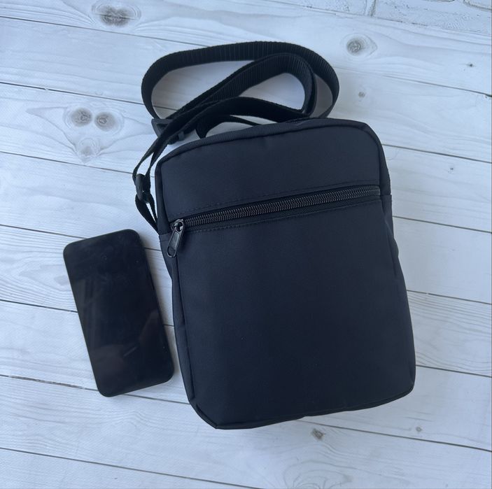 Чоловіча чорна сумка,текстильная черная мужская сумка,сумка мужская