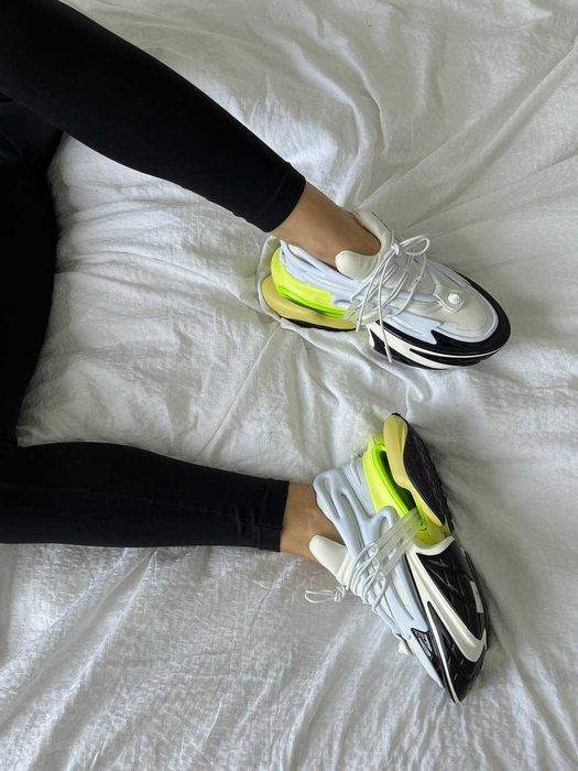 Кросівки Balmain Unicorn Low-Top White/Green premium