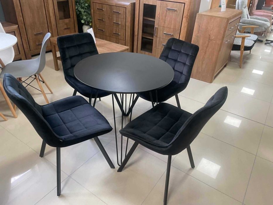 (285WN) Stół okrągły 80 cm + 4 krzesła, wyprzedaż 399 zł