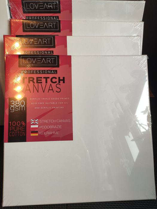 Zestaw do malowania- dla początkującego malarza. Płótno, farby, pędzle