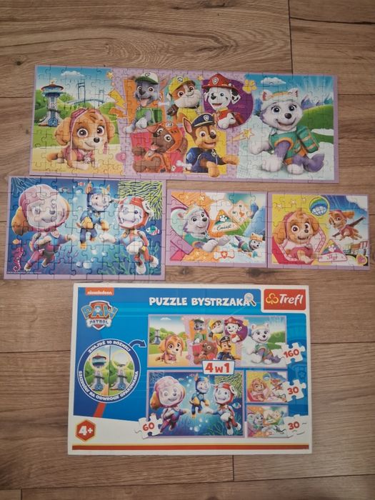 Zestaw puzzli dziecięcych puzzle 4+ Psi Patrol Marvel Bing Bob Budown