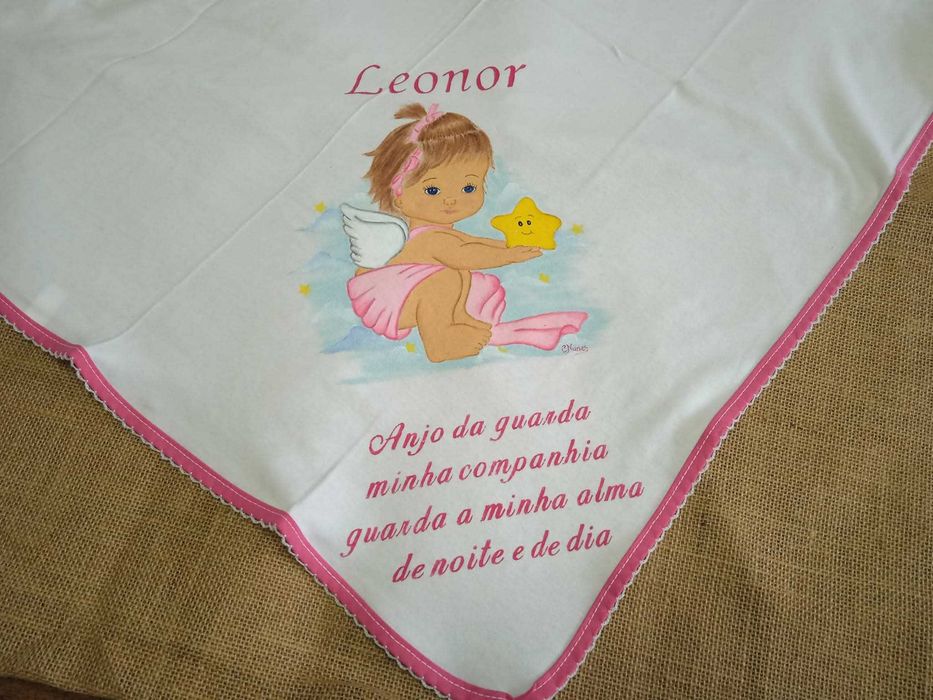 Fralda algodão para bebe pintada a mão