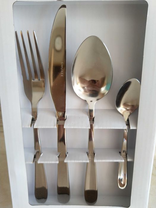 NOWY Zestaw Stołowy 24 szt Sztućce Komplet Sztućców Cutlery SMUKEE