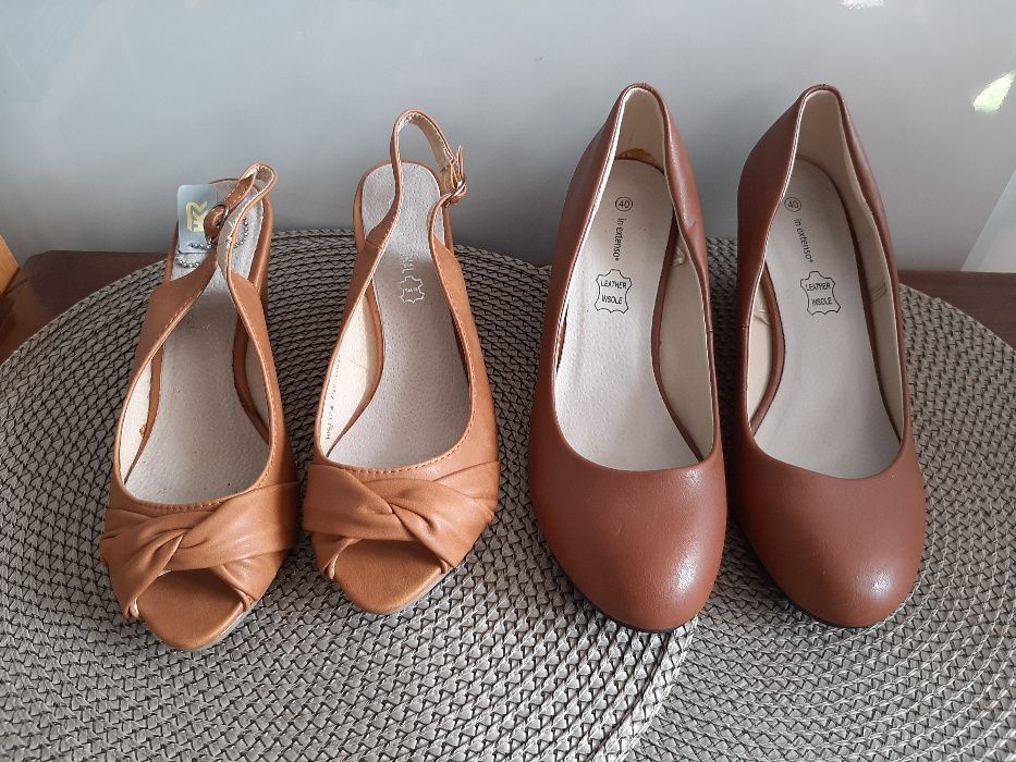Buty 2 pary skórzane Butik nowe