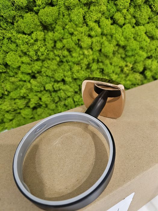 Szczotka do wc FDesign Merida wisząca czerń i różowe złoto