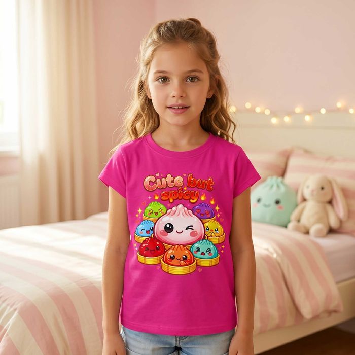 Koszulka dziecięca pierożki kawaii pastelowa dziewczynka 100% bawełna