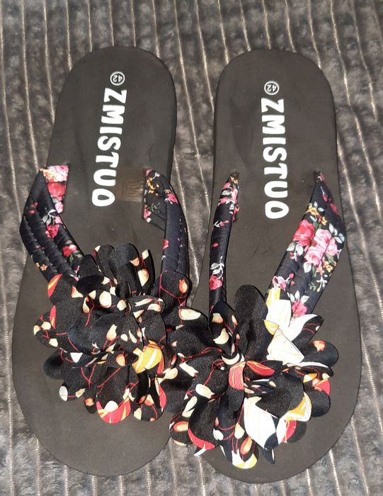 Japonki damskie  lato,kwiatek rozmiar 42 dlug wkładki 27 cm