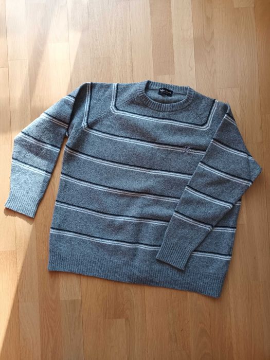 Sweter szary w paski r. XXL