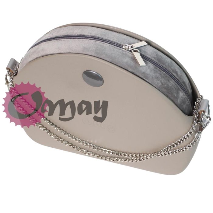 organizer OBAG MOON LIGHT welur szary velvet 2 kieszenie wkład OMAY.pl