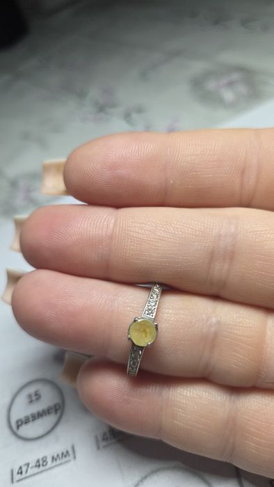 колечко срібне з фіанітами