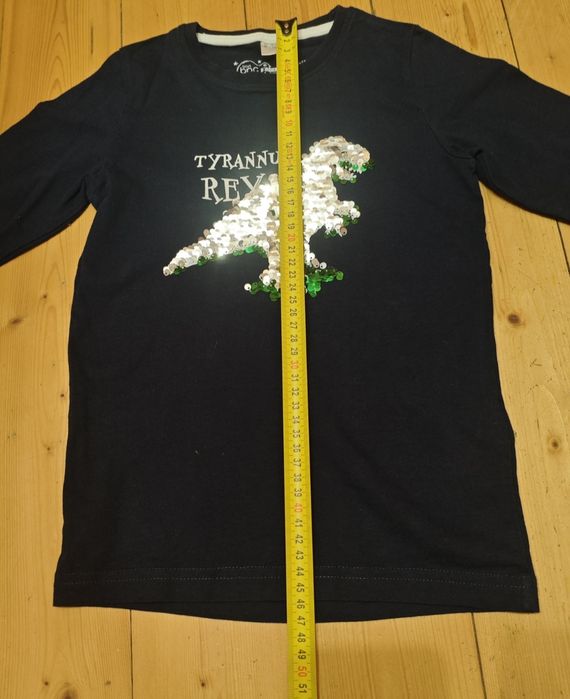 Детский лонгслив Bonprix с пайетками, динозавр 104-110 см