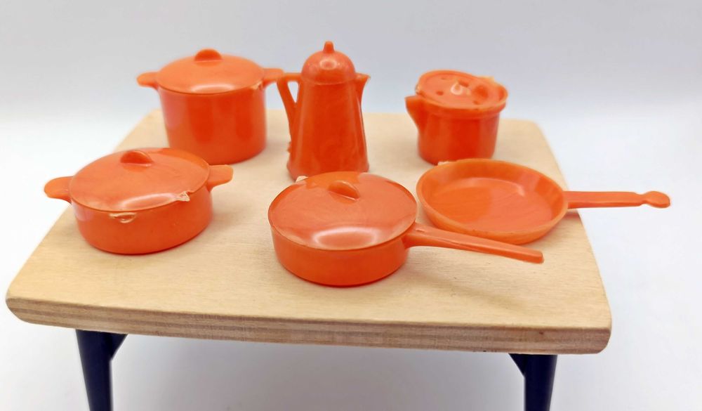 Lote Acessórios  plástico vintage de cozinha para Barbie