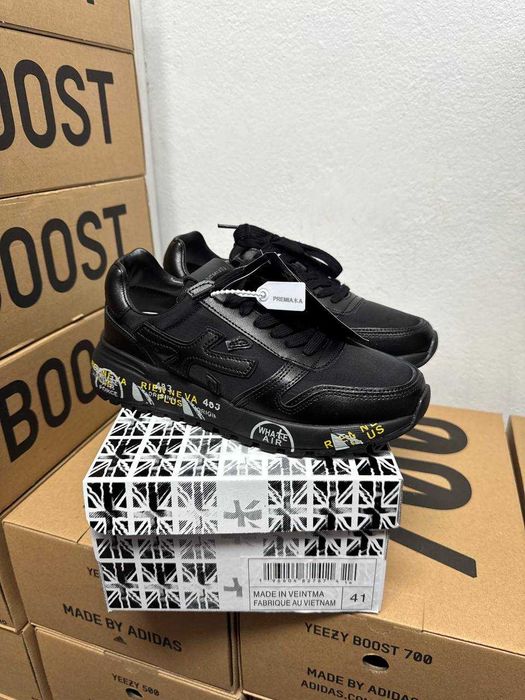 Мужские кроссовки Premiata mick black / Премиата черные 41 42 43 44 45