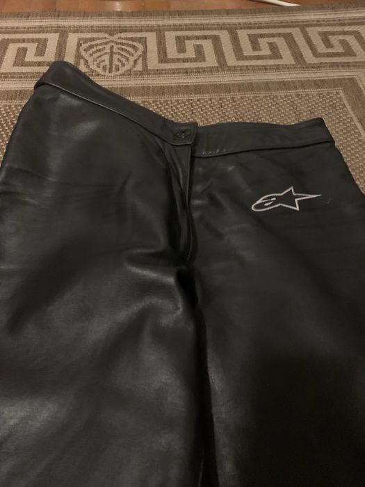 Мото штани кожанные