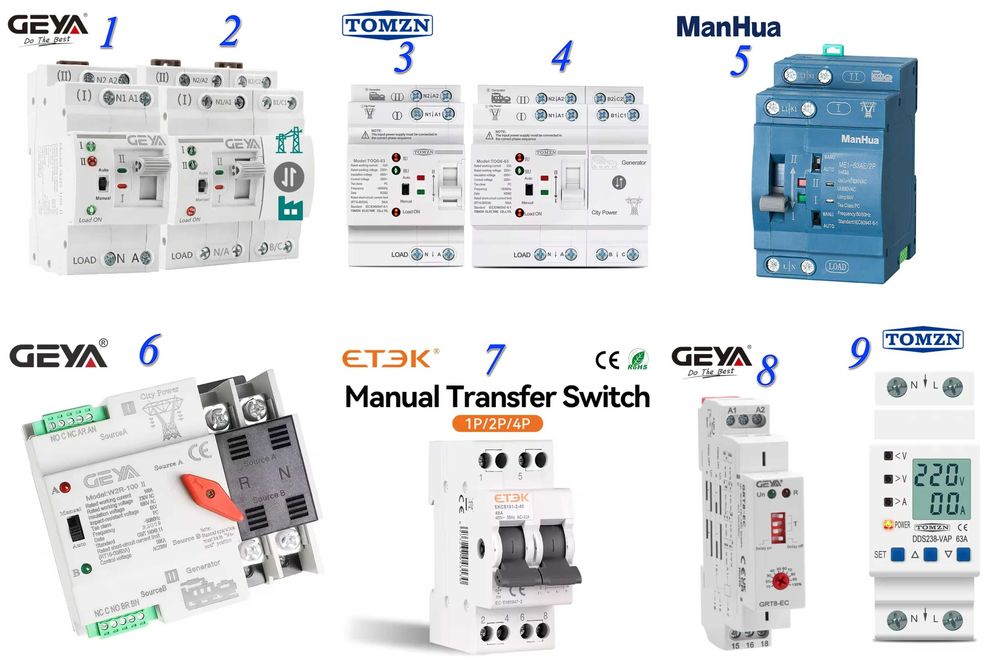 АВР автомат аварийного ввода резерва Tomzn, ManHua, GEYA G2R 2P и 4P