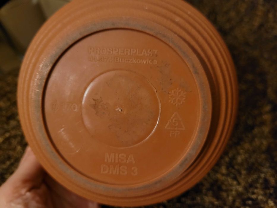 Brązowa donica misa ProsperPlast 17 cm
