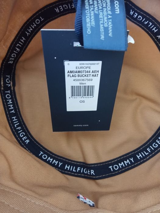 Nowy oryginalny kapelusz bucket hat Tommy Hilfiger beżowy brąz