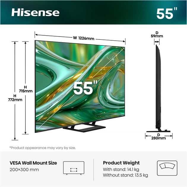 Телевізор Hisense MiniLED 55E8S Нова модель 2027року