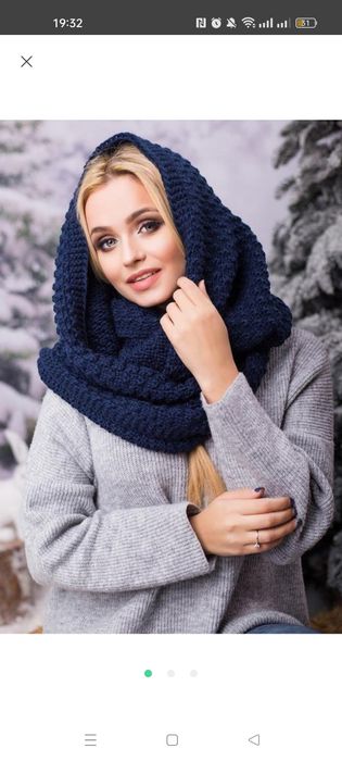 Снуд хомут вязаный воротник