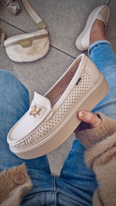 Mokasyny GOODIN 41 beżowe