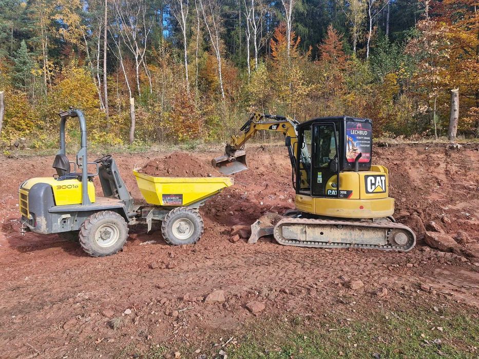 Roboty ziemne prace ziemne Drenaże Budowa dróg Niwelacje teren koparka