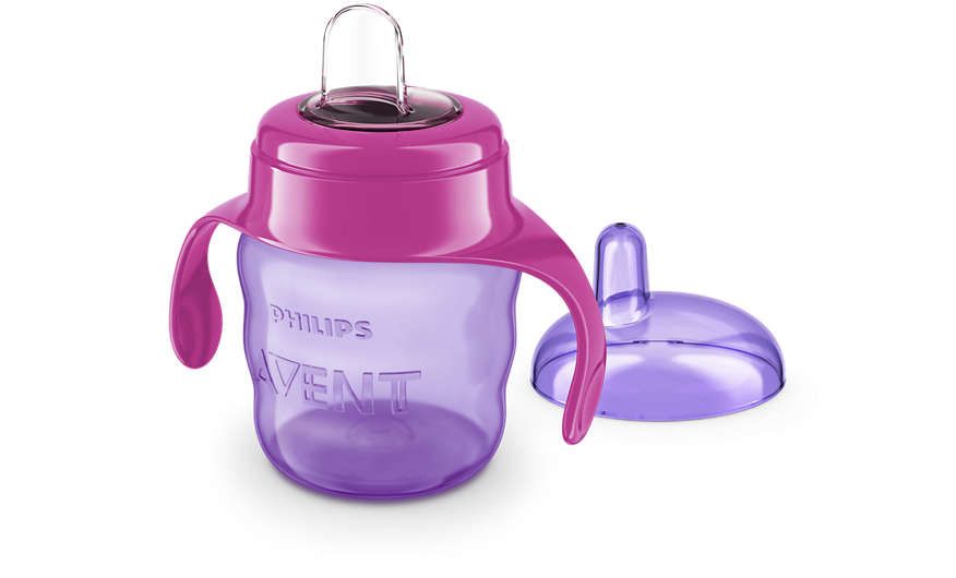 Philips Avent Чашка-непроливайка Рожева + пустушки 6-12