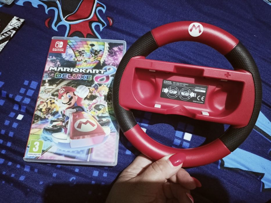Gra Mario Kart Deluxe 8 plus oryginalna kierownica Nintendo Switch j.n