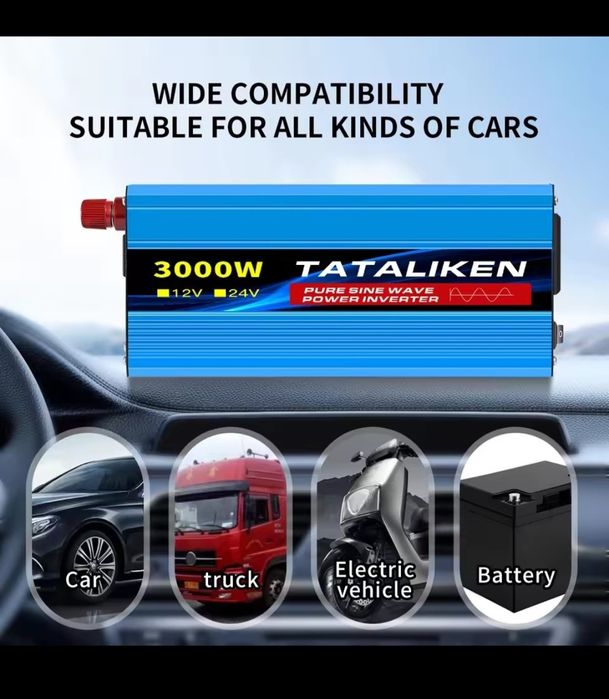 Инвертор 12/220 3kWt чистый синус Pure Sine Wave