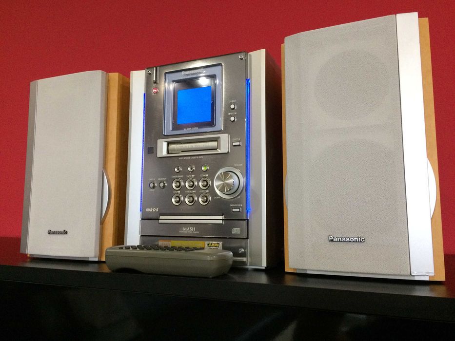 Panasonic SA-PM25 wieża RDS Bi-Amp subwoofer neony 2X50W stan BDB