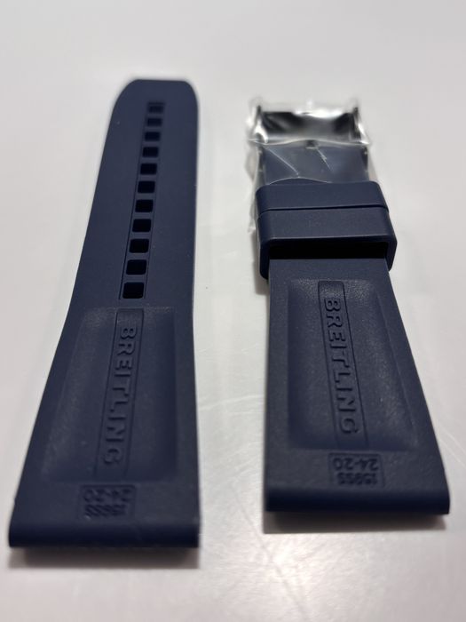 Pasek do zegarka Breitling Superocean 24mm granatowy