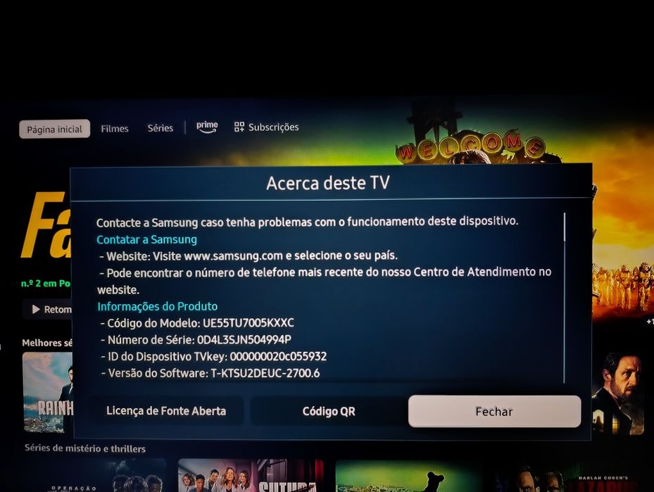 Samsung Smart TV 55” 4K UHD – Como Nova – Modelo UE55TU7005KXXC