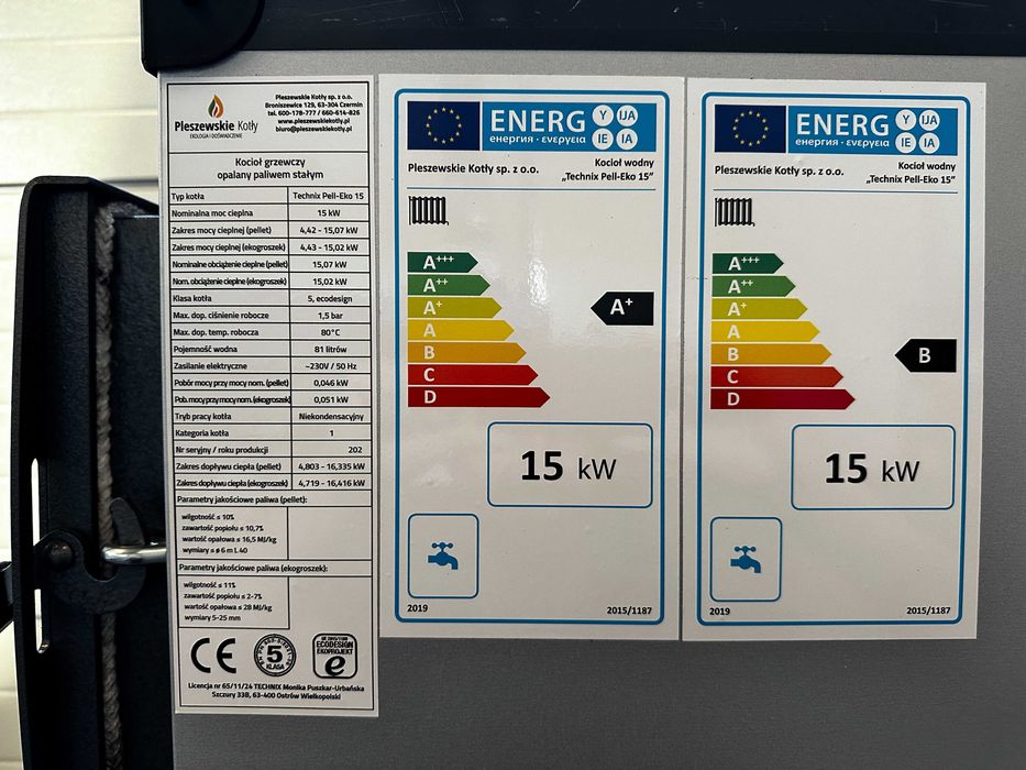 Kocioł z Podajnikiem na Pellet i Ekogroszek 15kW 5 klasa Ekodesign, hybryda, DUO, dwupaliwowy, dwufunkcyjny, dostawa GRATIS, dotacja, montaż