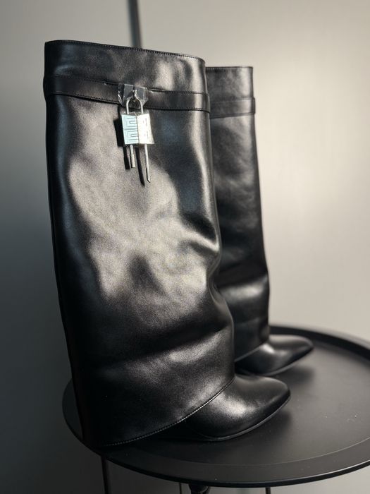 Сапоги козаки чоботи шкіряні на платформі 3 см zara