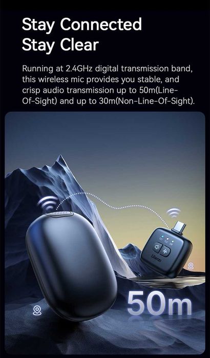 Mikrofon Bezprzewodowy ULANZI A30 3w1 na USB-C Lightning Mini Jack