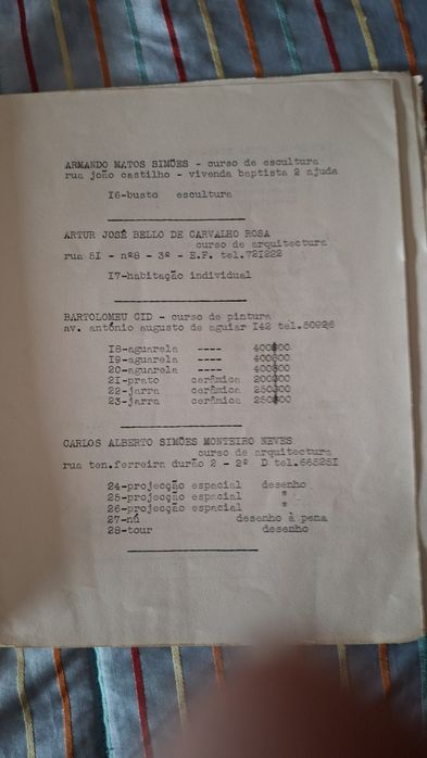 Programa exposição belas artes José escada Bartolomeu Cid  bertholo