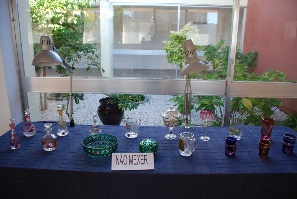 peças em cristal, lapidado e pintado à mão - originais Jorge Silva