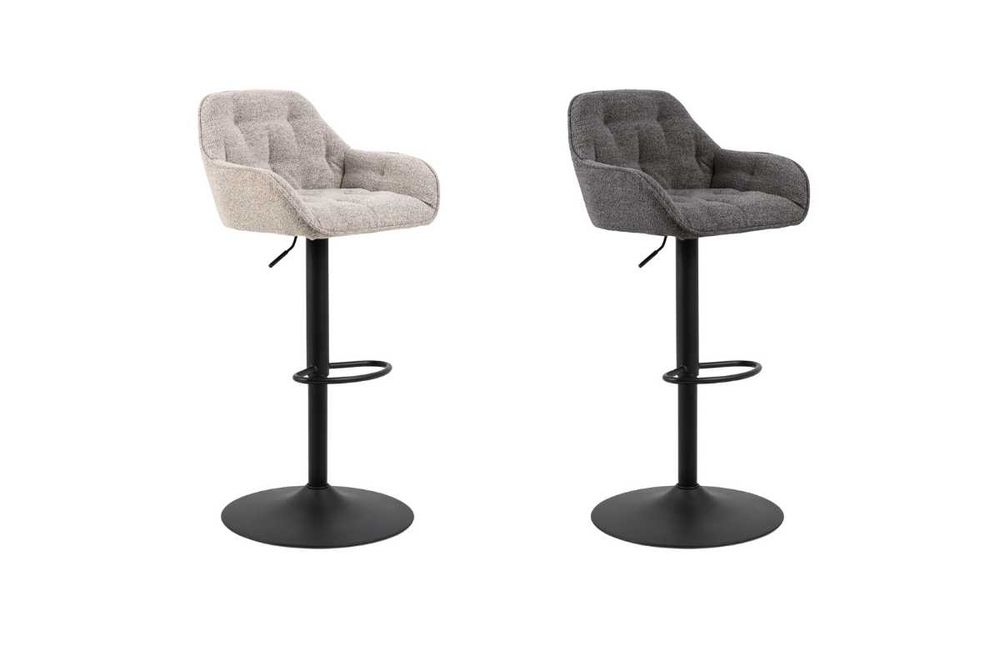 ELENA Beż Latte_Antracyt_noga czarna - HOKER Krzesło barowe obrotowe