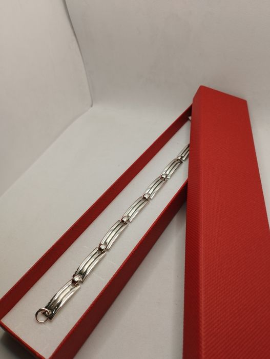 Srebrna bransoletka, próba 925, długość 19 cm